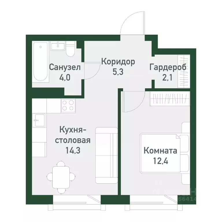 1-к кв. Челябинская область, Челябинский городской округ, пос. ... - Фото 0