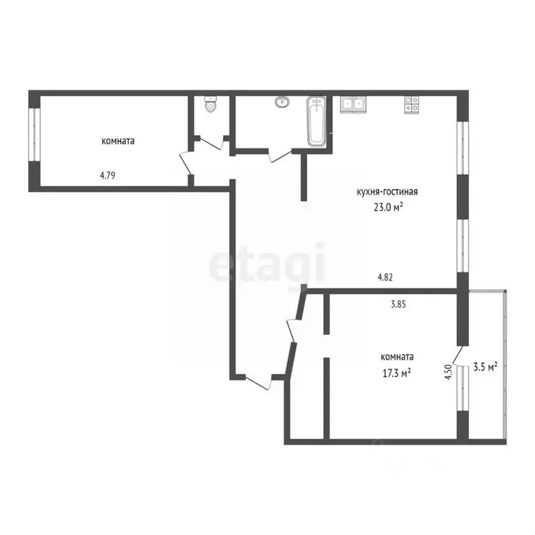 3-к кв. Тюменская область, Тюмень Интернациональная ул., 140 (90.0 м) - Фото 2
