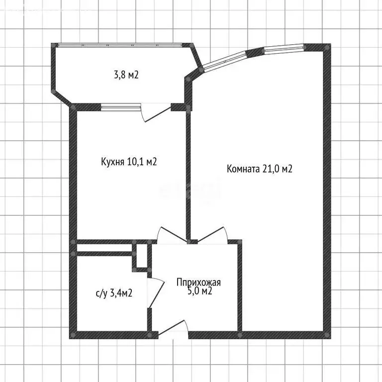 1-комнатная квартира: Краснодар, Черниговская улица, 1 (43 м) - Фото 0