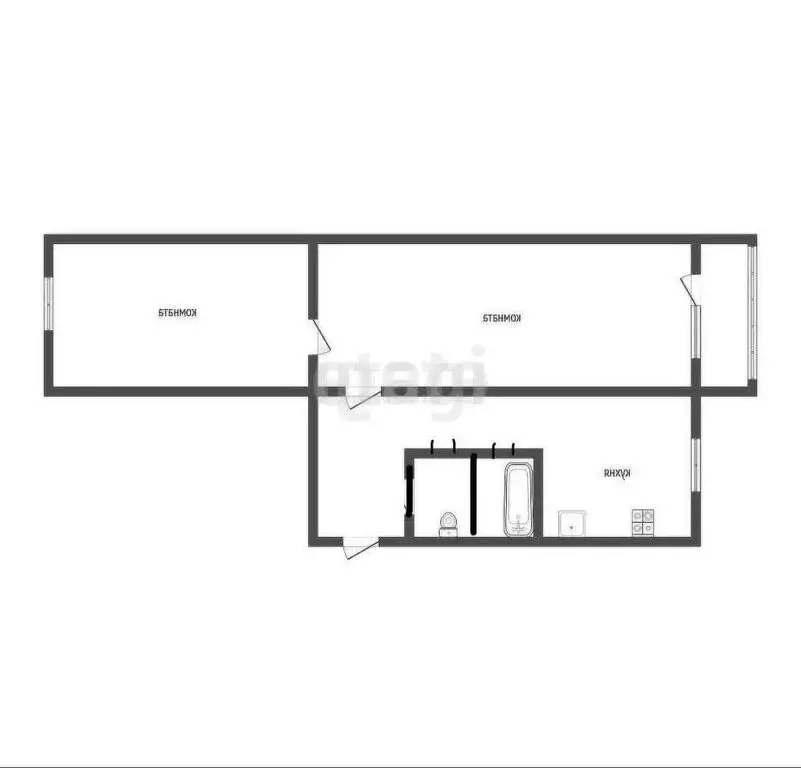 2-комнатная квартира: Усть-Катав, Комсомольская улица, 46 (46 м) - Фото 1