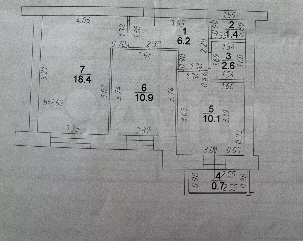 2-к. квартира, 50 м, 2/3 эт. - Фото 0