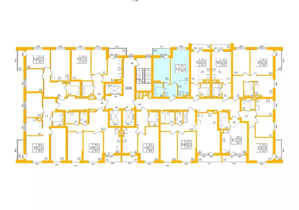 1-к кв. Башкортостан, Уфа Инорс-4Б мкр, Акварель жилой комплекс (39.0 ... - Фото 2