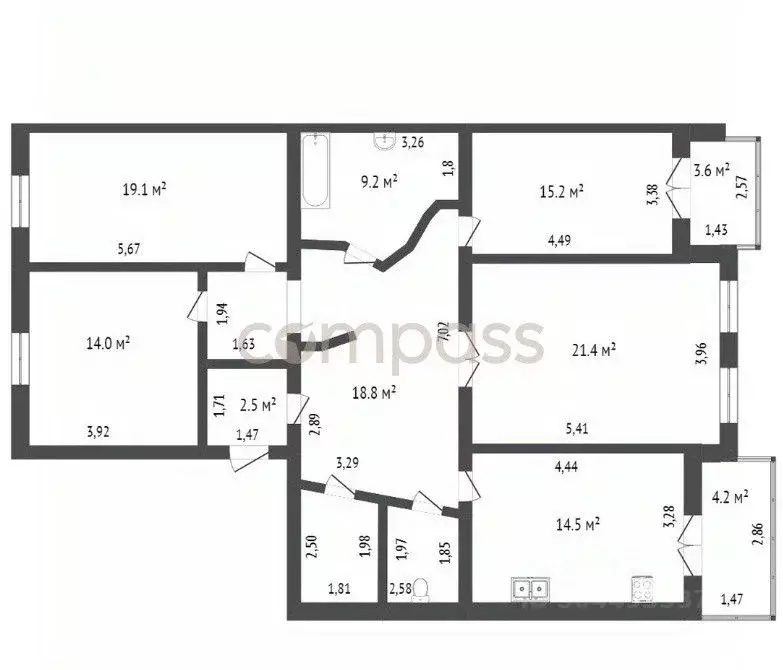 4-к кв. Тюменская область, Тюмень Комсомольская ул., 56 (126.0 м) - Фото 1