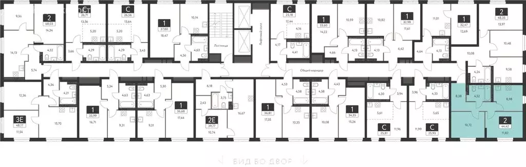 2-комнатная квартира: Екатеринбург, ЖК Спутник-1 (44.42 м) - Фото 2