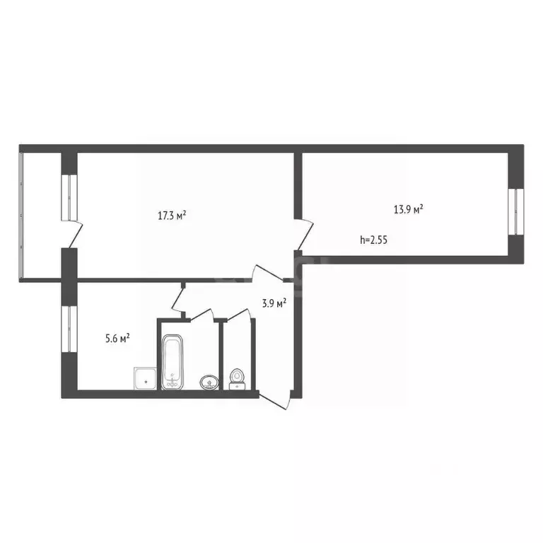 2-к кв. Красноярский край, Красноярск Парашютная ул., 6 (44.6 м) - Фото 2