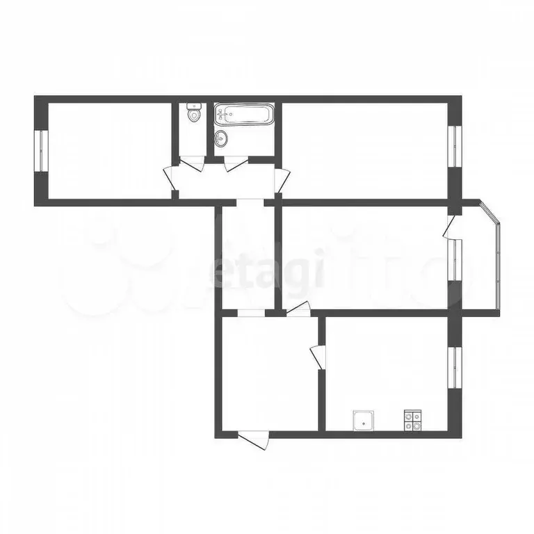 3-к. квартира, 85,8 м, 2/9 эт. - Фото 0