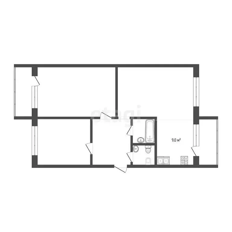 3-комнатная квартира: Феодосия, Симферопольское шоссе, 24Б (70.6 м) - Фото 0