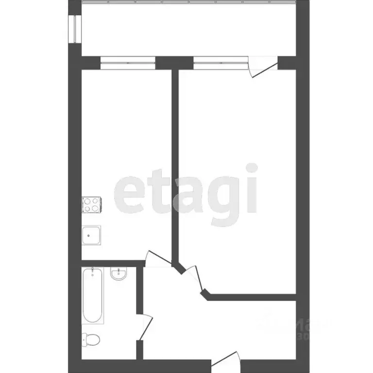 1-к кв. Томская область, Томск Ленская ул., 31 (42.6 м) - Фото 2