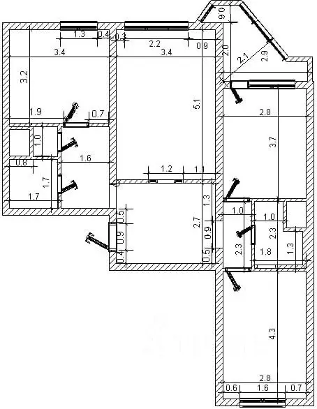 3-к кв. Московская область, Реутов Юбилейный просп., 8 (77.8 м) - Фото 2