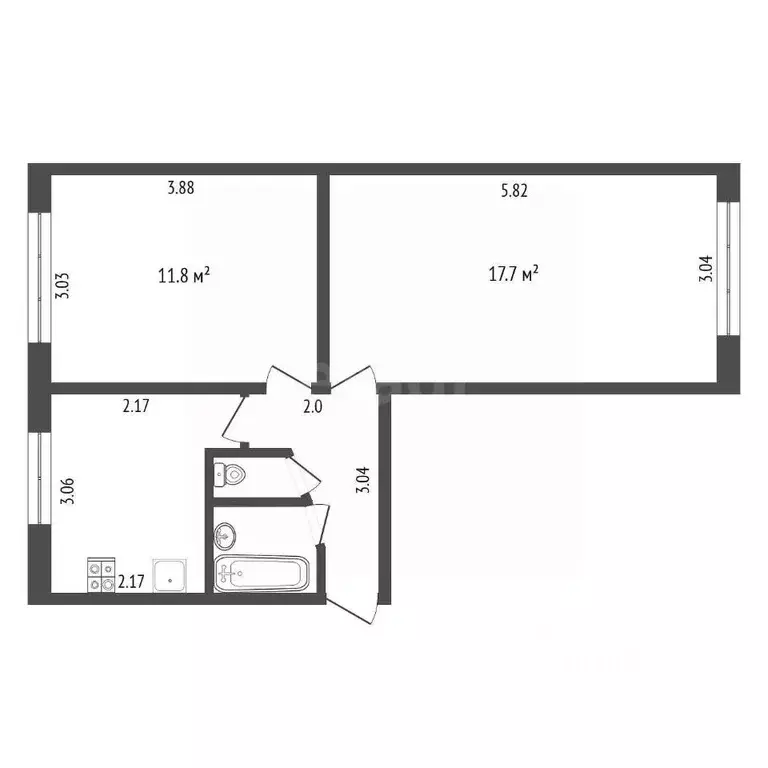 2-к кв. Коми, Ухта Советская ул., 7 (44.2 м) - Фото 0