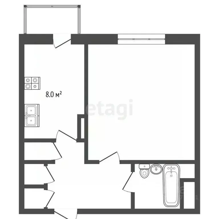 1-к кв. Ямало-Ненецкий АО, Новый Уренгой Мирный мкр, 6/1 (37.6 м) - Фото 1