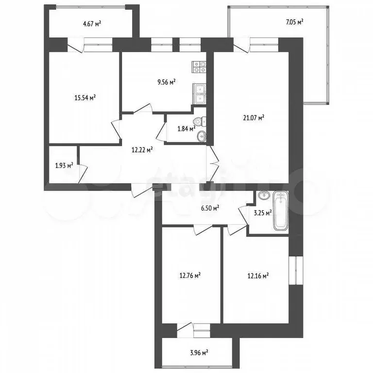 4-к. квартира, 110 м, 3/6 эт. - Фото 0