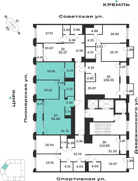 2-к кв. Тульская область, Тула ул. Болотникова, 4 (94.4 м) - Фото 1