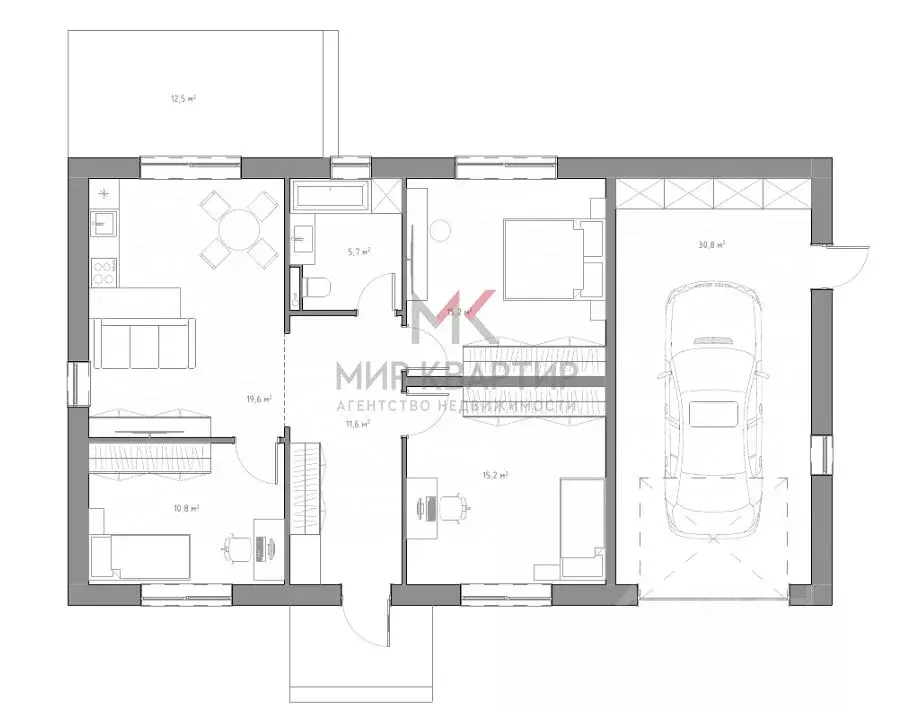 Дом в Хакасия, Усть-Абаканский район, пос. Тепличный  (127 м) - Фото 2