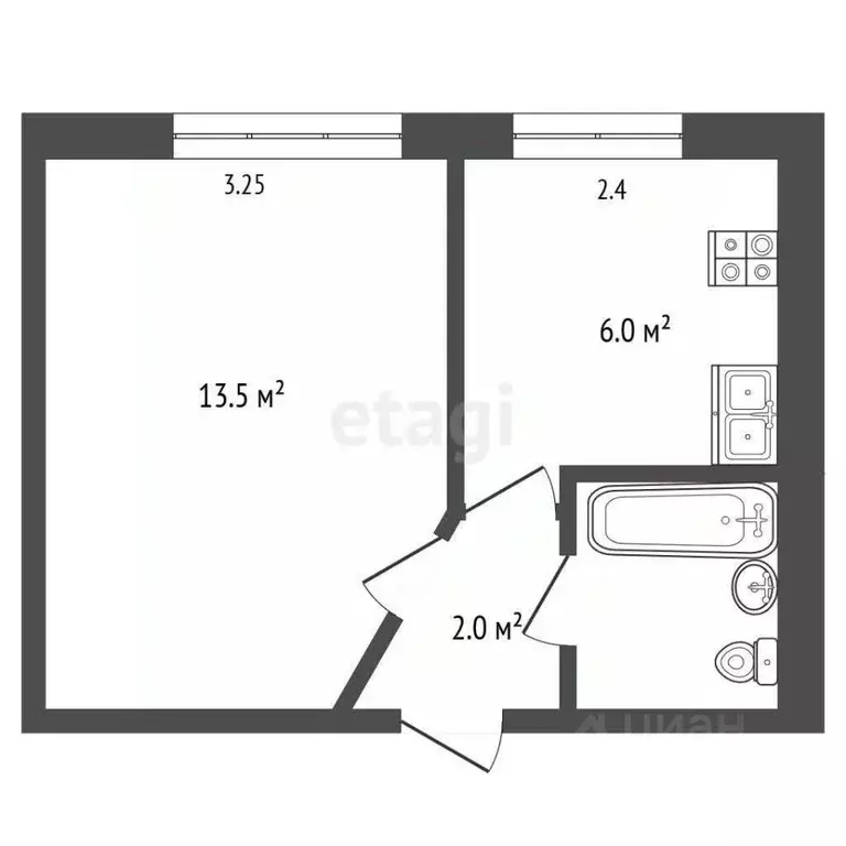 1-к кв. Архангельская область, Архангельск Воскресенская ул., 7 (24.5 ... - Фото 1