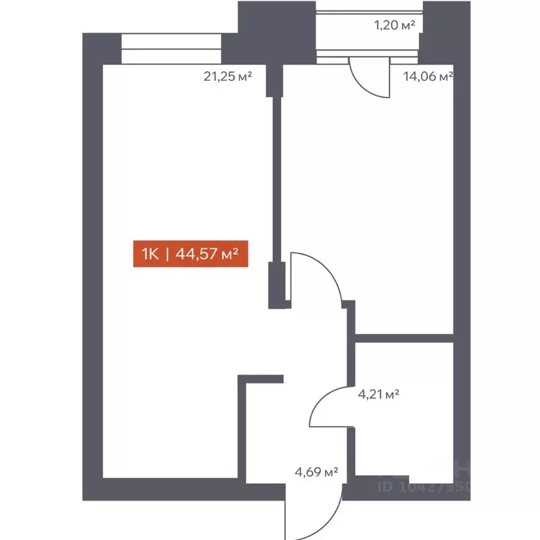1-к кв. Томская область, Томск Красноармейская ул., 144 (44.57 м) - Фото 1