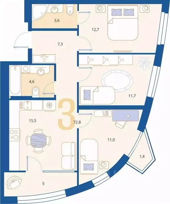 3-к кв. Пензенская область, Пенза Арбеково жилрайон, Дальнее Арбеково ... - Фото 0