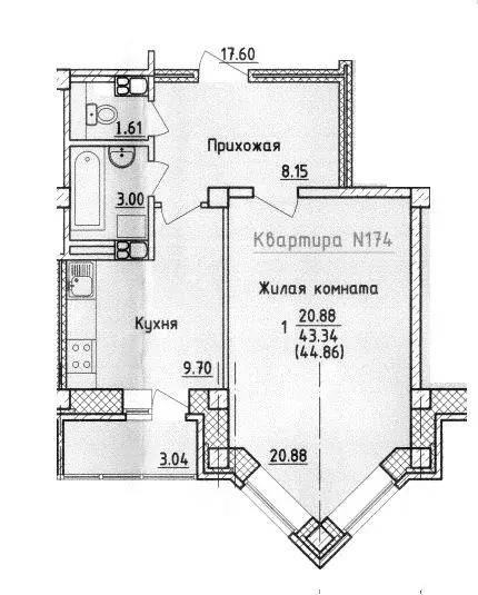 1-к кв. Смоленская область, Смоленск ул. Крупской (44.86 м) - Фото 0