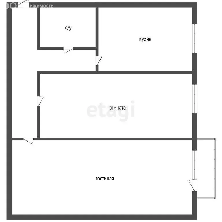 3-комнатная квартира: Троицк, улица имени Ю.А. Гагарина, 36 (51.9 м) - Фото 1