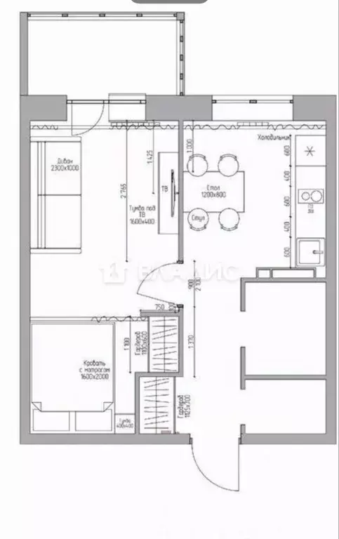 1-к кв. Санкт-Петербург Лабораторный просп., 23 (34.4 м) - Фото 2