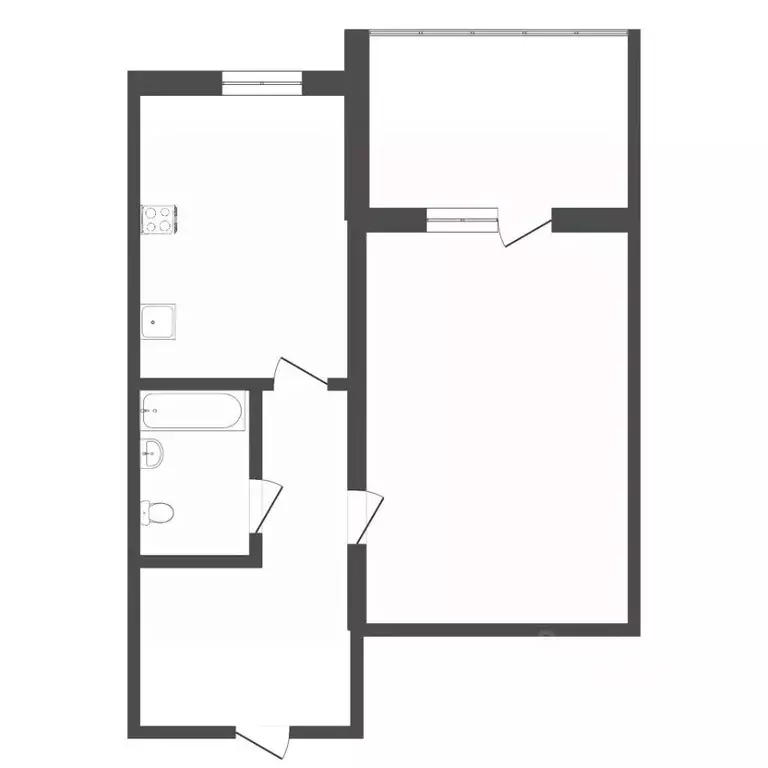 1-к кв. Тюменская область, Тюмень ул. Домостроителей, 4А (33.6 м) - Фото 2