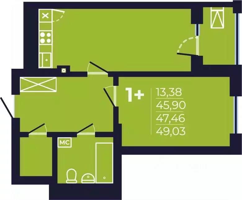 1-к кв. Башкортостан, Уфа ул. Майора Доставалова, 11 (47.7 м) - Фото 1