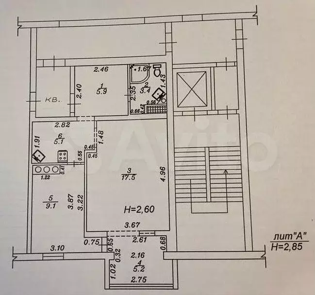 2-к. квартира, 46 м, 3/9 эт. - Фото 0