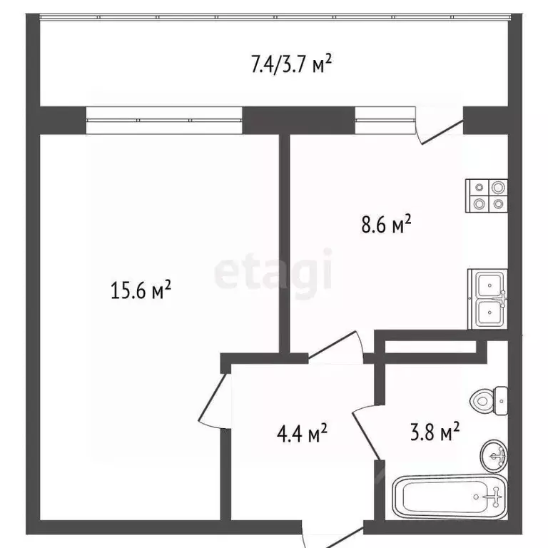 1-к кв. Кемеровская область, Кемерово просп. Химиков, 36к3 (36.4 м) - Фото 1