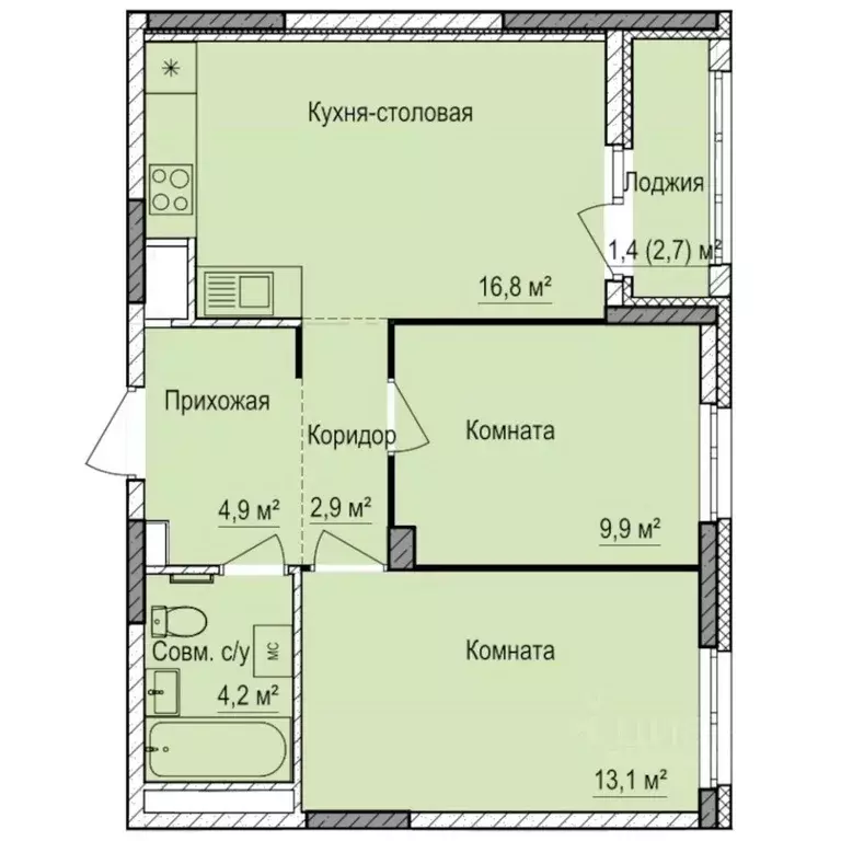 2-к кв. Удмуртия, Ижевск Буммаш жилрайон, Покровский жилой комплекс ... - Фото 0