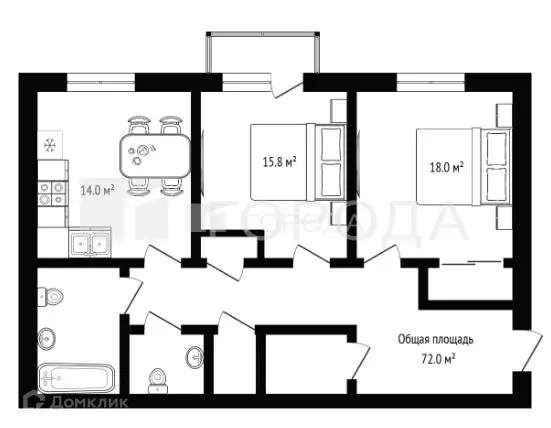 Продаётся 3-к квартира, 72 м - Фото 0