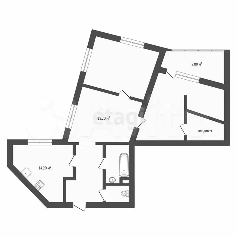3-к. квартира, 99,5 м, 9/13 эт. - Фото 0