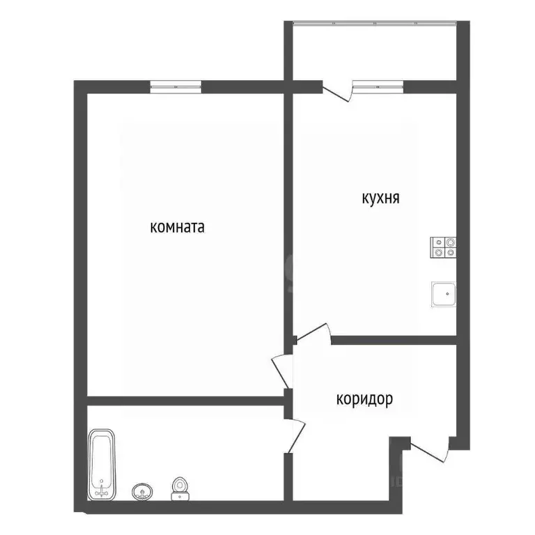 1-к кв. Воронежская область, Воронеж ул. Корольковой, 20 (34.8 м) - Фото 2