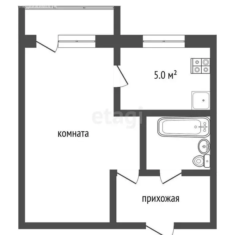 1-комнатная квартира: Рыбинск, Волочаевская улица, 1 (32 м) - Фото 1