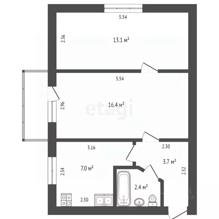 2-к кв. Крым, Джанкой ул. Ленина, 56 (42.6 м) - Фото 2