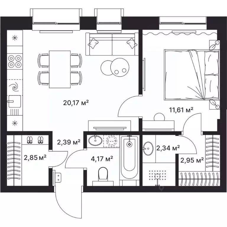 1-к кв. Владимирская область, Киржач ул. Свердлова, 10А (46.0 м) - Фото 1