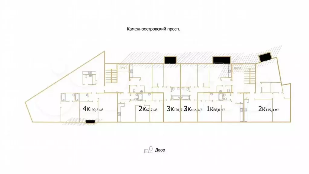 3-к. квартира, 205,9м, 5/8эт. - Фото 1