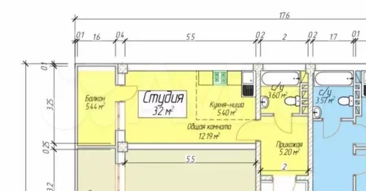 Квартира-студия, 32 м, 5/16 эт. - Фото 0