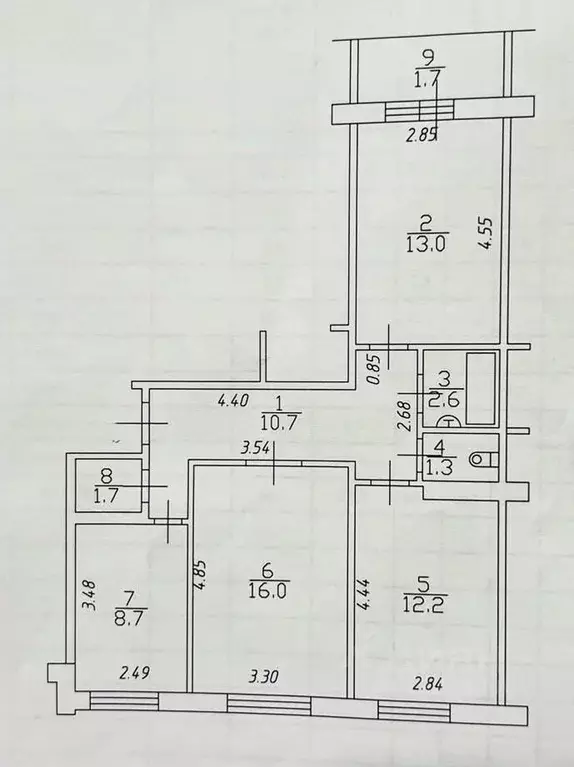 3-к кв. Татарстан, Набережные Челны ул. Шамиля Усманова, 2 (66.2 м) - Фото 2