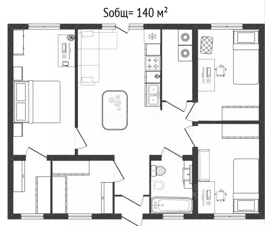Дом в Брянская область, Брянский район, Отрадненское с/пос, с. ... - Фото 2