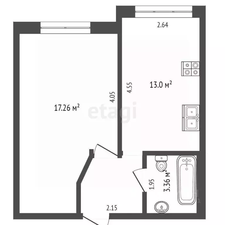 1-к кв. Ростовская область, Аксайский район, Щепкинское с/пос, пос. ... - Фото 2