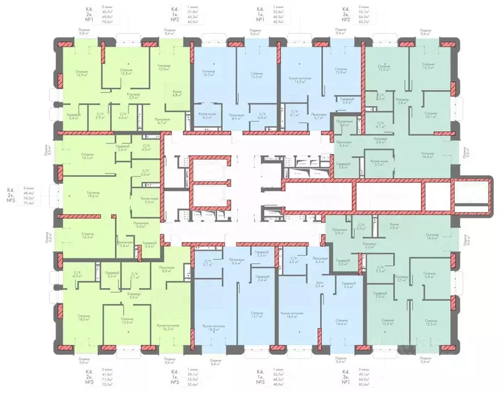 2-к кв. Северная Осетия, Владикавказ Первомайская ул. (77.4 м) - Фото 2