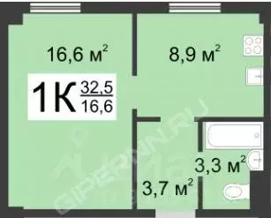 1-к кв. Нижегородская область, Нижний Новгород Изумрудная ул., 4 (32.3 ... - Фото 1