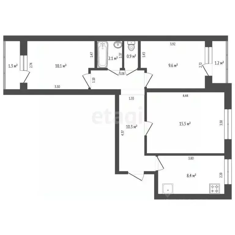 3-к кв. Мордовия, Саранск ул. Пушкина, 5А (59.4 м) - Фото 1
