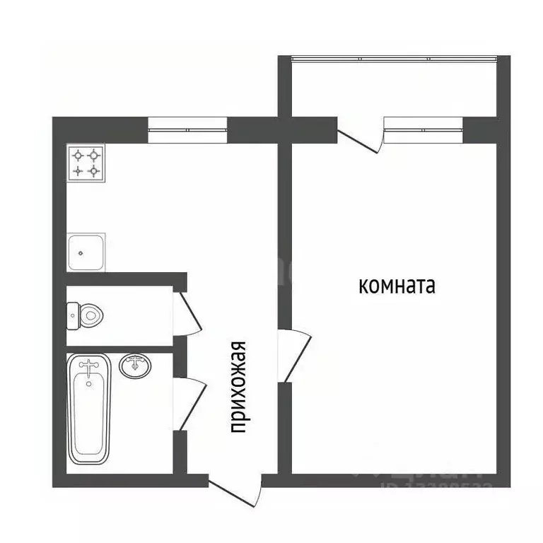 1-к кв. Красноярский край, Красноярск Абытаевская ул., 4 (32.0 м) - Фото 2