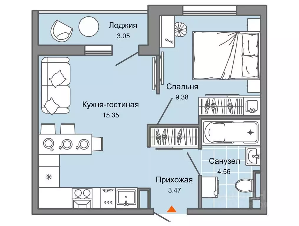 1-к кв. Ульяновская область, Ульяновск Новый Город мкр, Светлые ... - Фото 0