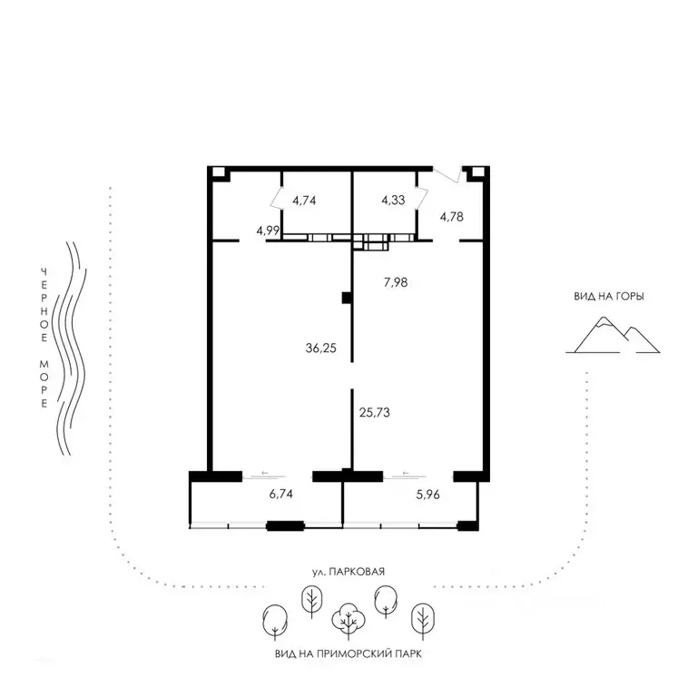 2-к кв. Крым, Алушта Апартаментов Park Plaza комплекс,  (101.5 м) - Фото 0