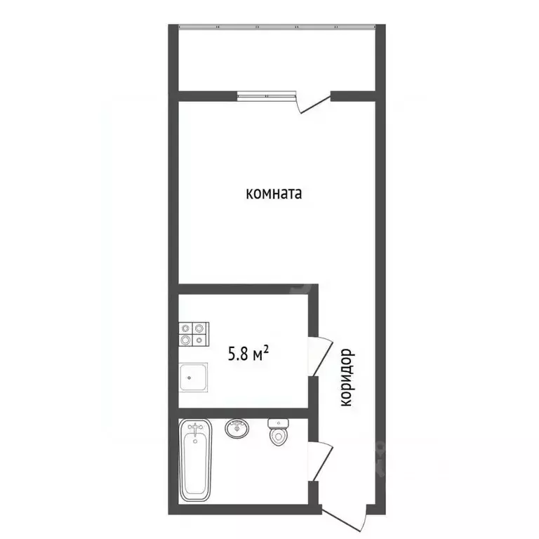 Студия Воронежская область, Воронеж Ростовская ул., 100БкБ (25.0 м) - Фото 2