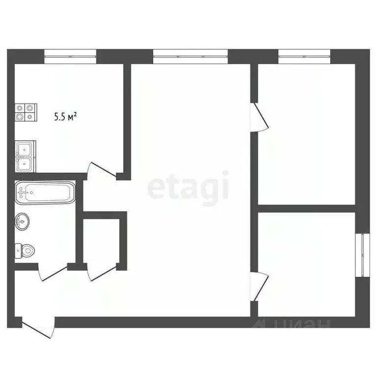 2-к кв. Мордовия, Саранск просп. 60 лет Октября, 49 (40.1 м) - Фото 1