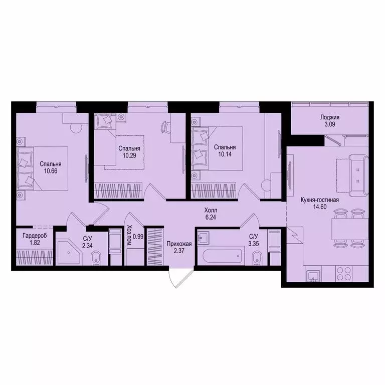 3-комнатная квартира: Всеволожский район, Заневское городское ... - Фото 1