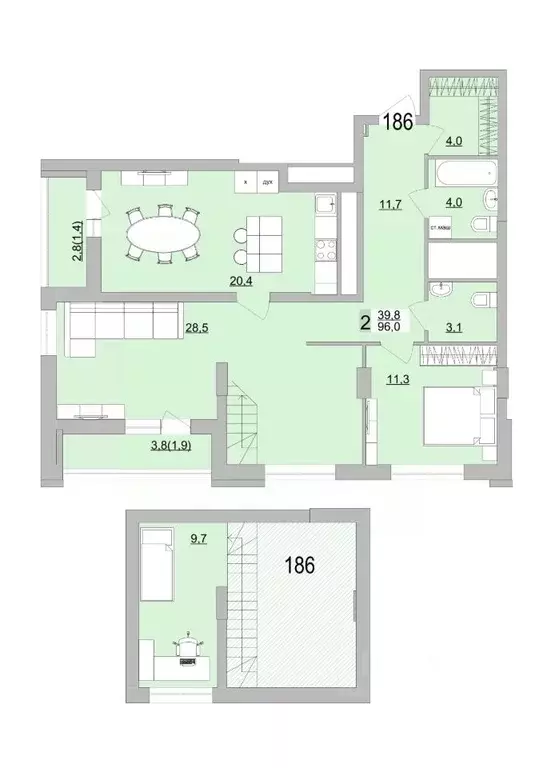 2-к кв. Свердловская область, Екатеринбург ул. Черкасская, 5к3 (99.3 ... - Фото 0